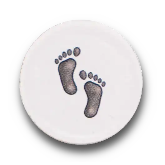 Jeton de position avec des pas, utilisé pour marquer la position actuelle sur le cercle de jeu dans une partie de Qui dit vrai ?